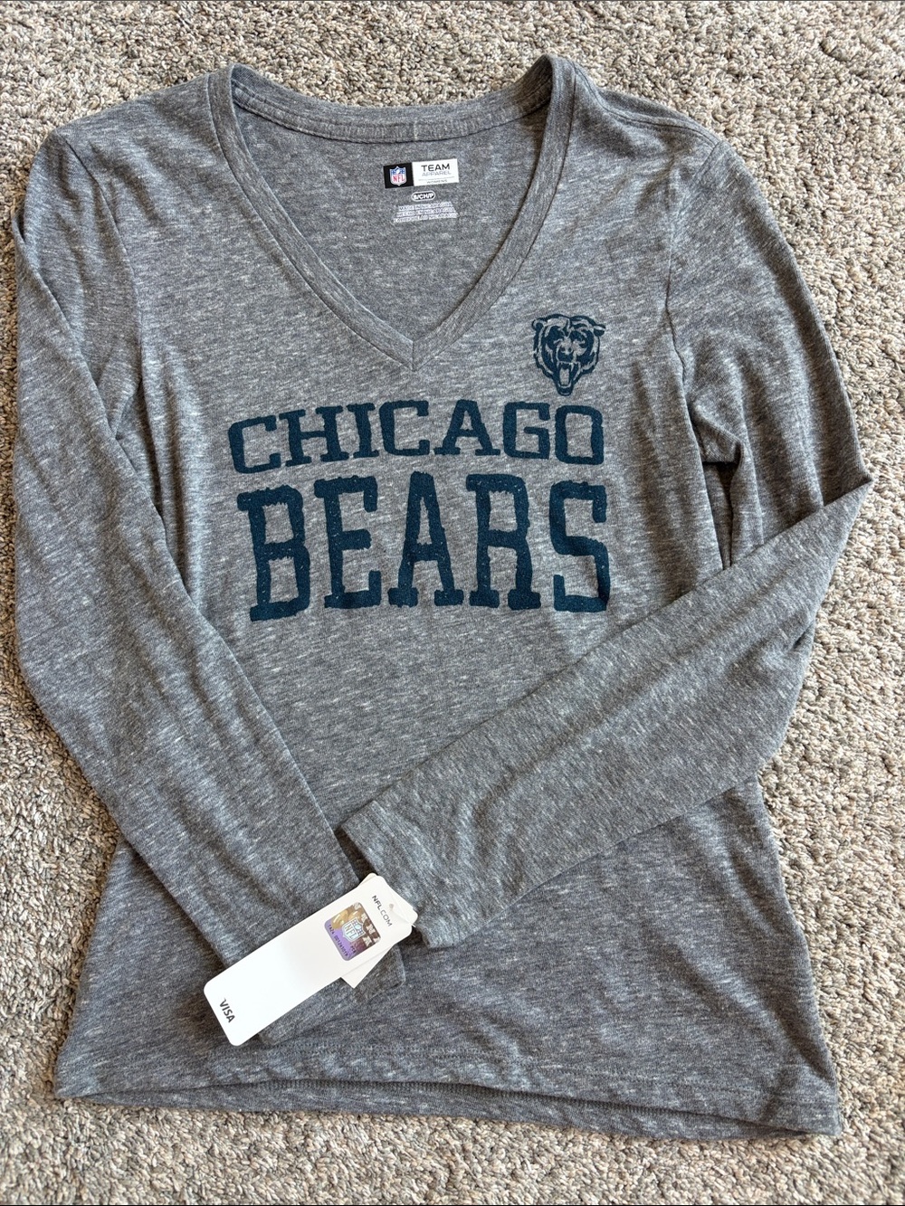NWT Chicago Bears Women's V-Neck Long Sleeve